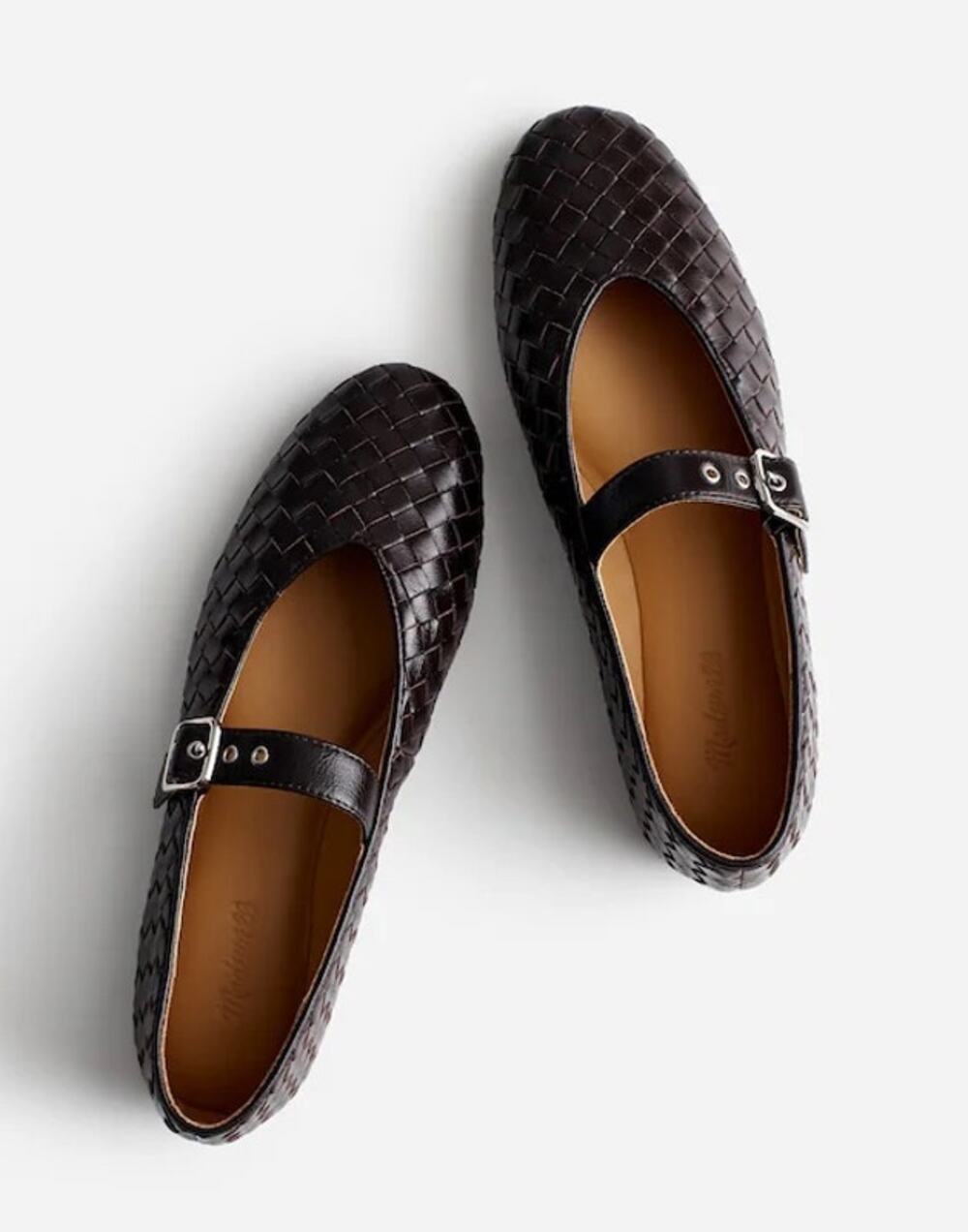 Madewell The Remy Mary Jane Flat in Dark Carob Weave Size 6